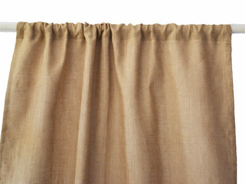 Amore Beaute Burlap Curtains With Ruffled Curtain Panel