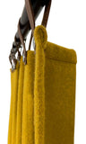 Mustard Wool Curtains With Leather Ties and Trim Curtain