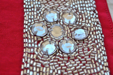 Place mats with crystal and beads embroidery.