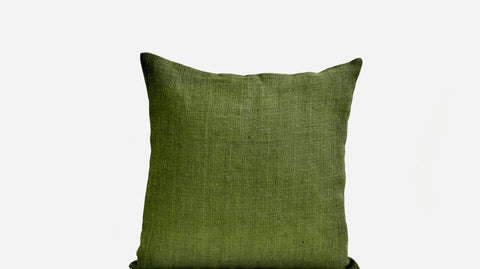 Handmade burlap green throw pillows