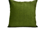Handmade burlap green throw pillows