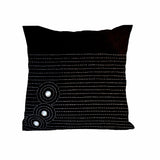 Handcrafted designer black linen throw pillows