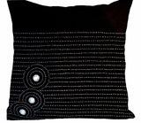 Handcrafted designer black linen throw pillows