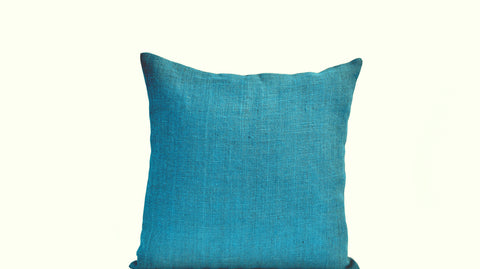 Handmade decorative blue throw pillow
