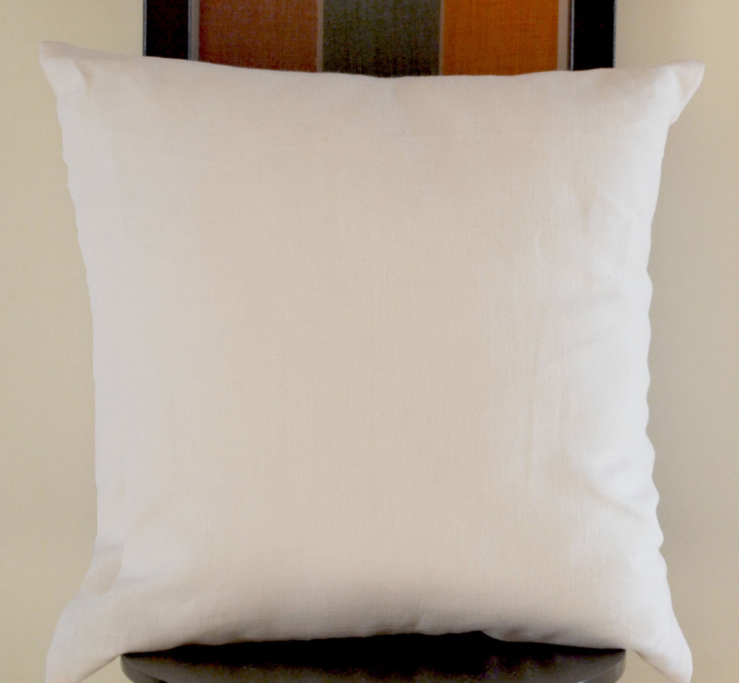 Solid White Linen Accent Pillows