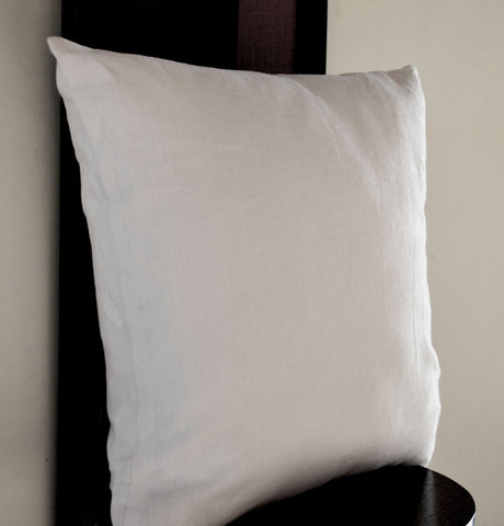 Handmade linen white pillow cover