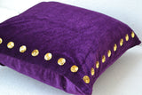 Handmade purple throw pillow cover in velvet
