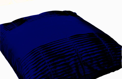 Handmade navy blue cotton silk throw pillow.