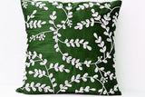 Handmade emerald throw pillow with bead sequin
