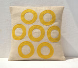 Handmade outdoor yellow geometric throw pillows