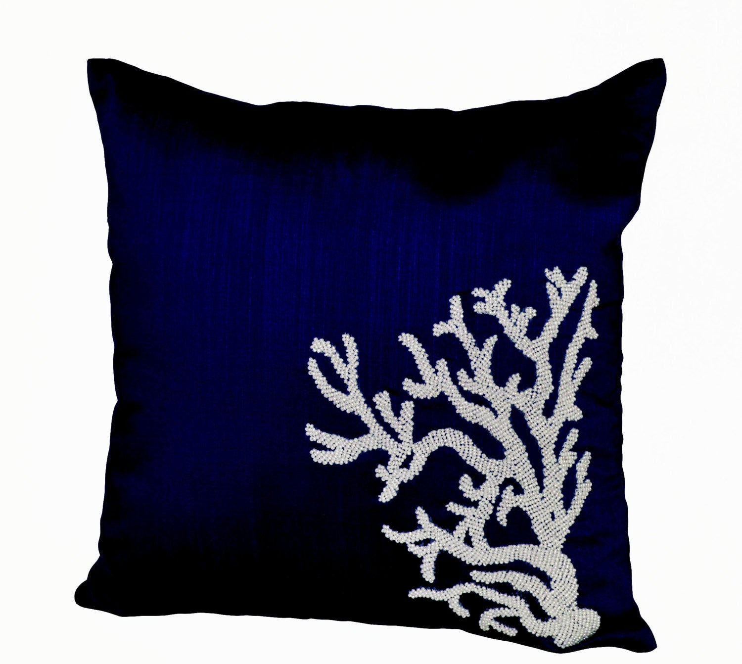 Coral and best sale navy throw pillows