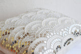 Handmade ivory white throw pillow with sashiko embroidery