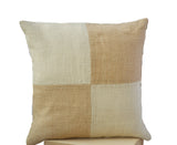 Handmade beige throw pillow cover with color block