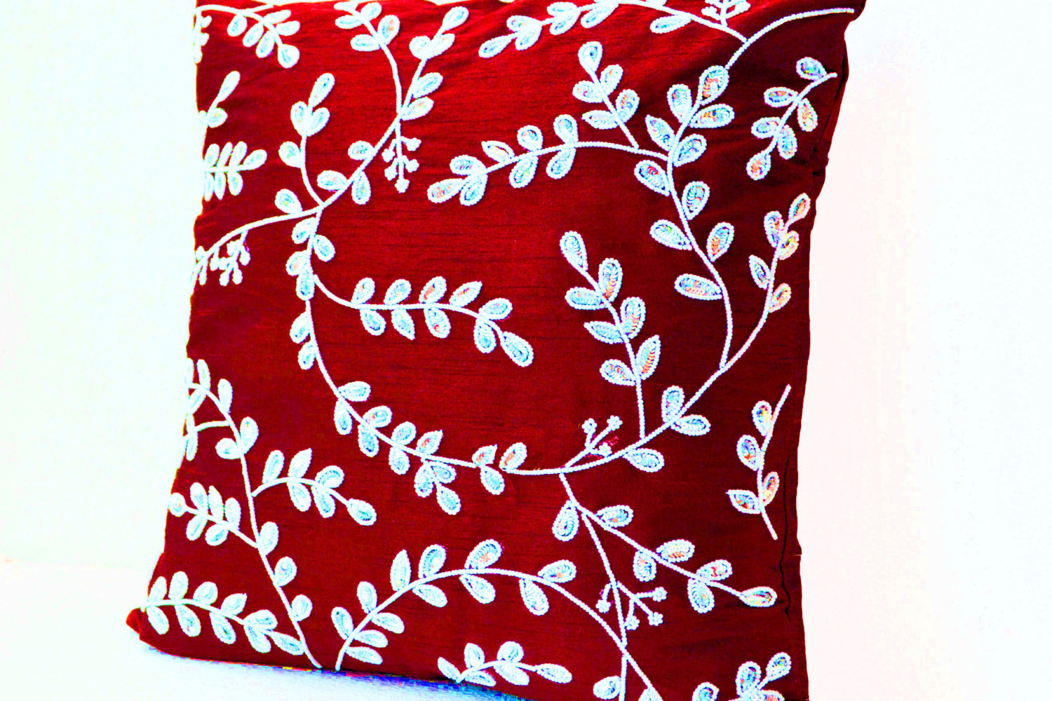 Shop online for handmade monogrammed red cream felt throw pillow – Amore  Beauté