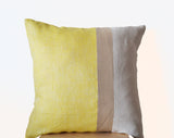 Handmade yellow throw pillows and decorative cushion covers
