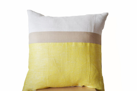 Handmade yellow throw pillows and decorative cushion covers