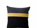 Handmade geometric accent pillows with bold stripes
