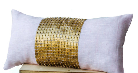 Handmade pink gold lumbar pillows