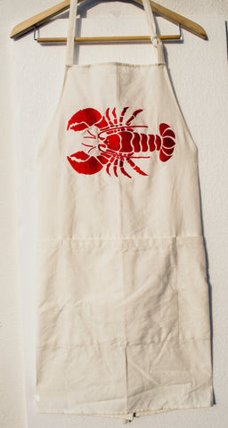 Handmade Burlap BBQ Red Lobster Design Aprons for Her