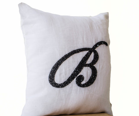 Handmade monogrammed letter throw pillow
