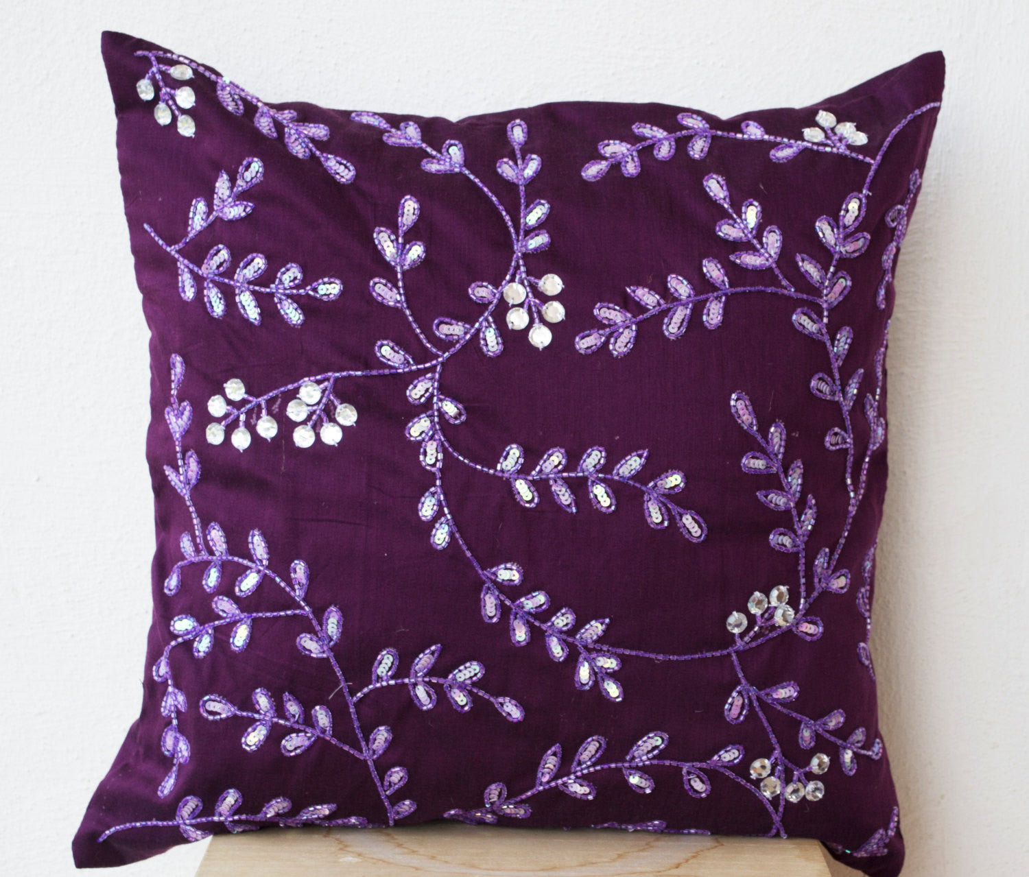 Handmade Decorative Throw Pillow Cushion & Covers - Purple Lace –  currypeepal