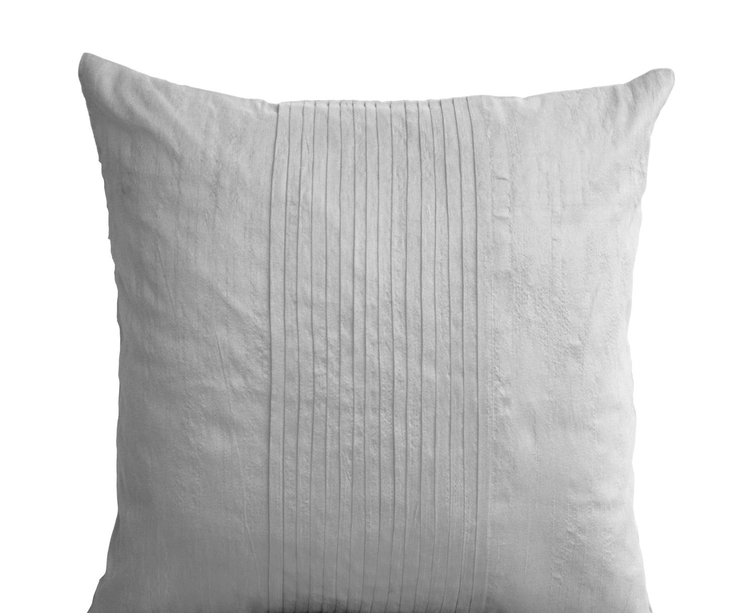 Handmade white silk ripple pillow case