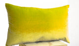 Handmade designer yellow pillow in linen velvet