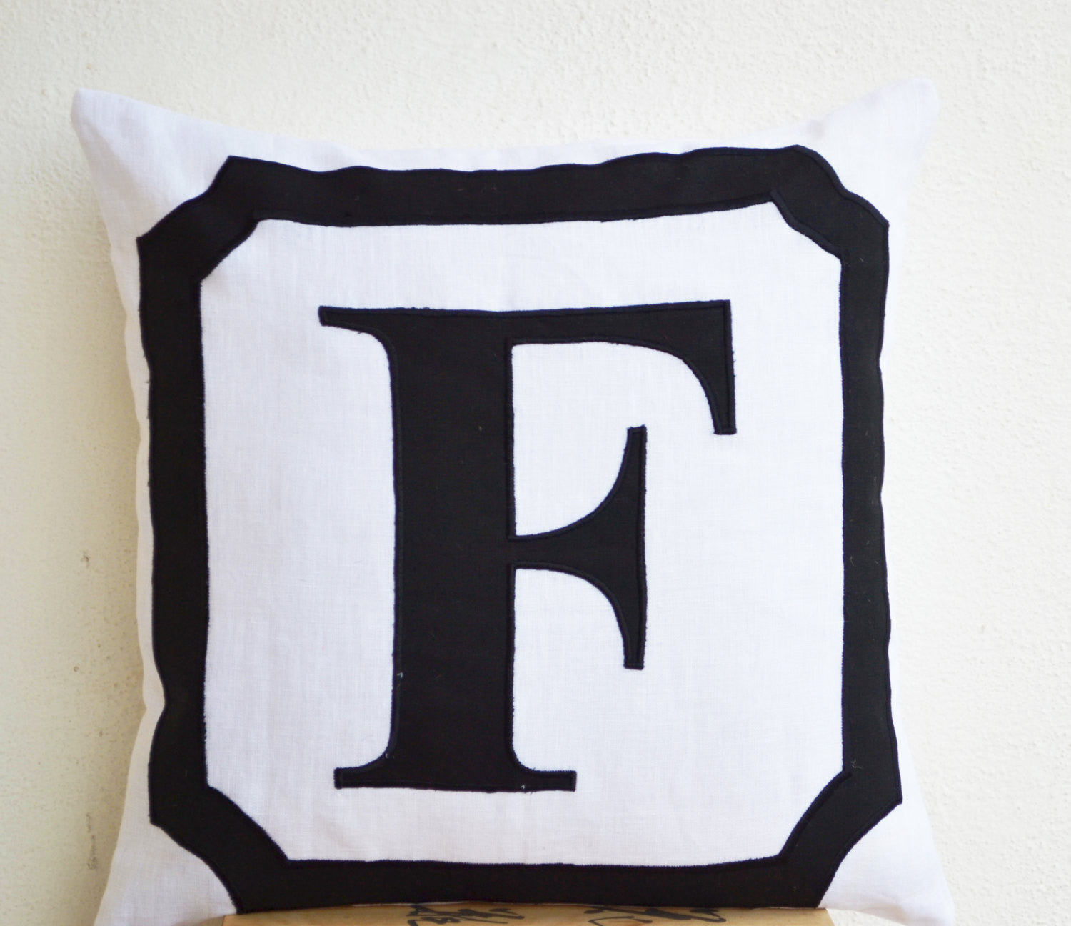 Personalized monogrammed pillows with alphabet design