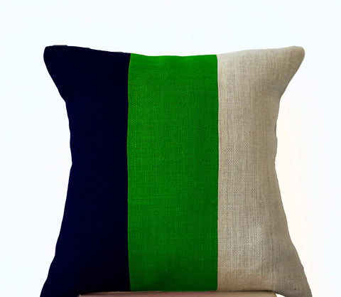 Handmade throw pillows in mulitple colors with color block