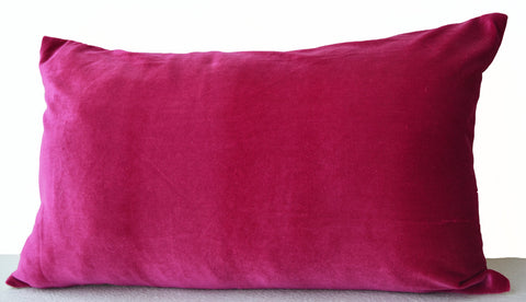 Handmade hot pink lush velvet pillows