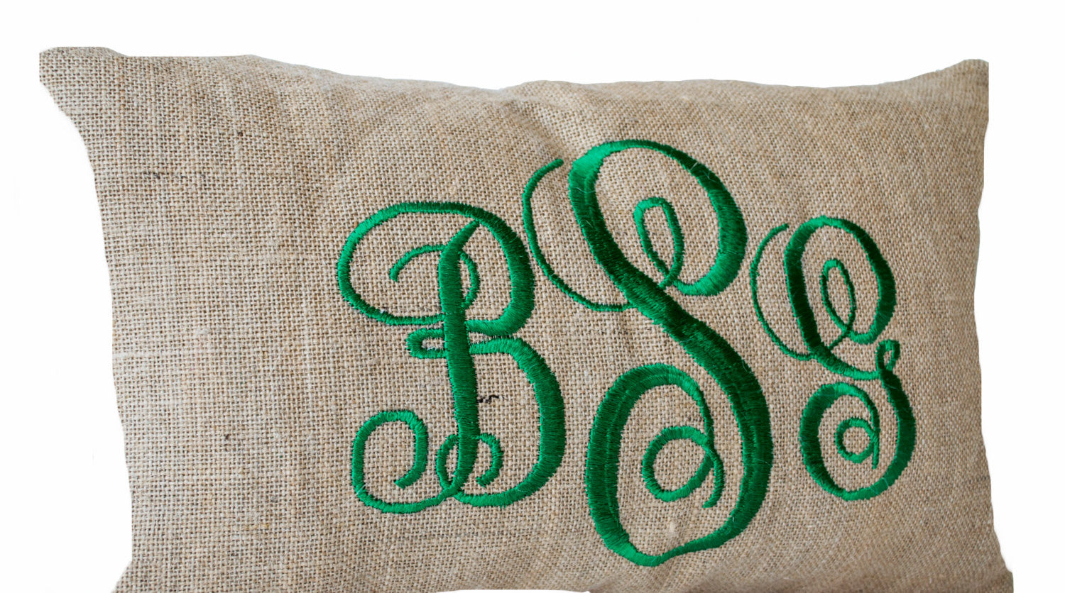  Handmade lumbar pillow with monogram