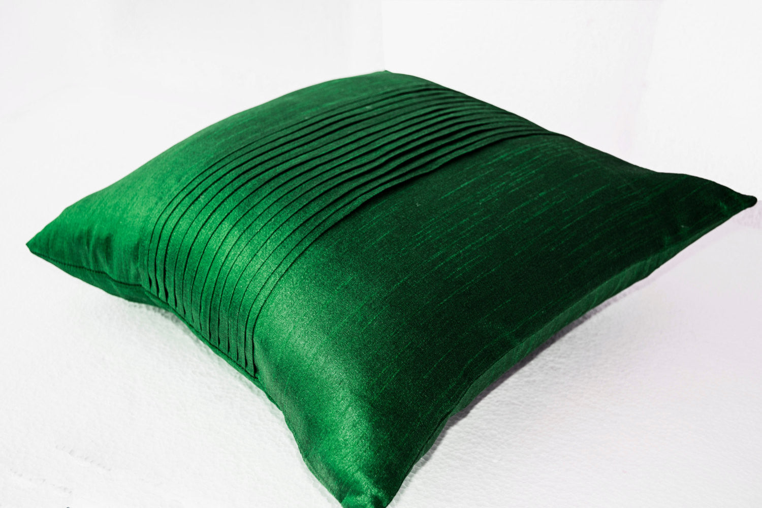 Handmade emerald green silk throw pillows