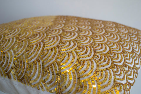 Handmade cream gold pillow cases with sequin