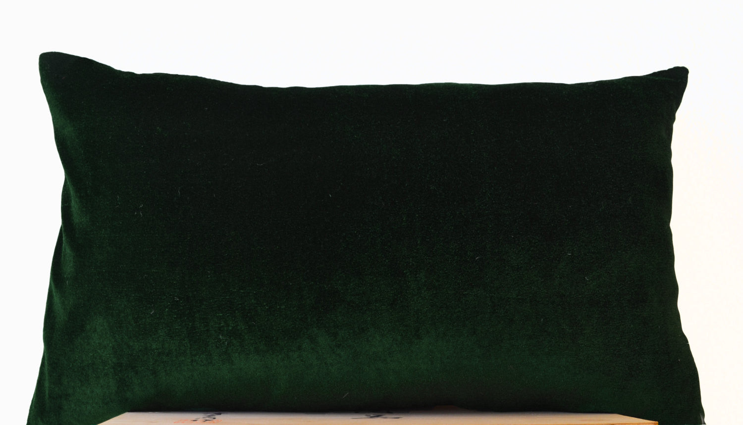 Handmade olive green lush velvet pillow 