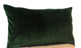 Handmade olive green lush velvet pillow 