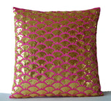 Handmade gold accent sequin throw pillow covers