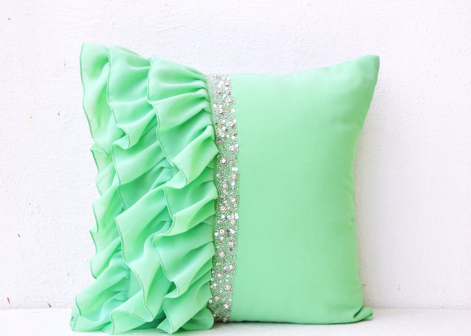 Mint green decorative discount pillows