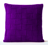  Handmade felt weave purple throw pillow