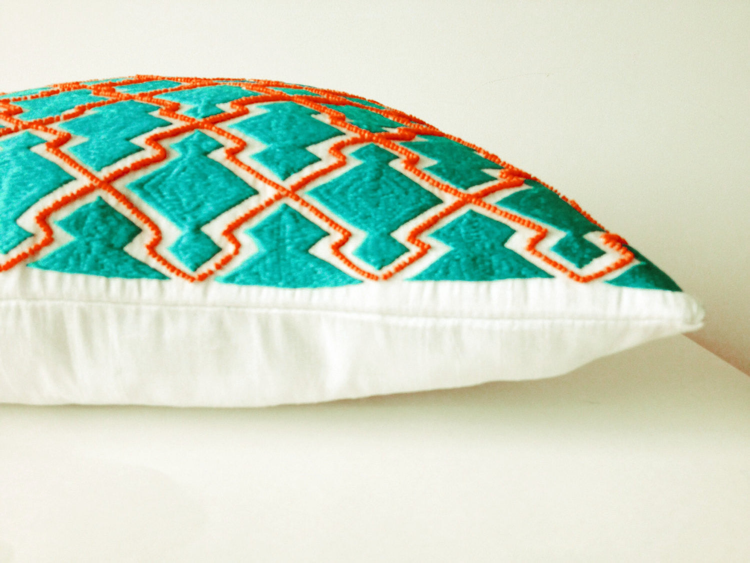 Teal and orange sales throw