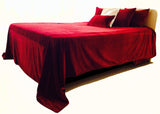 Luxury king size dark red bedspread pillow cover sets