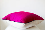 Handmade hot pink velvet pillow cover, back to school gift