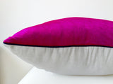 Handmade hot pink velvet pillow cover