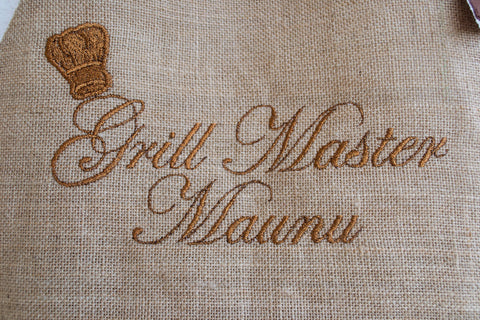 Personalized Burlap Kitchen Aprons for Him and Her