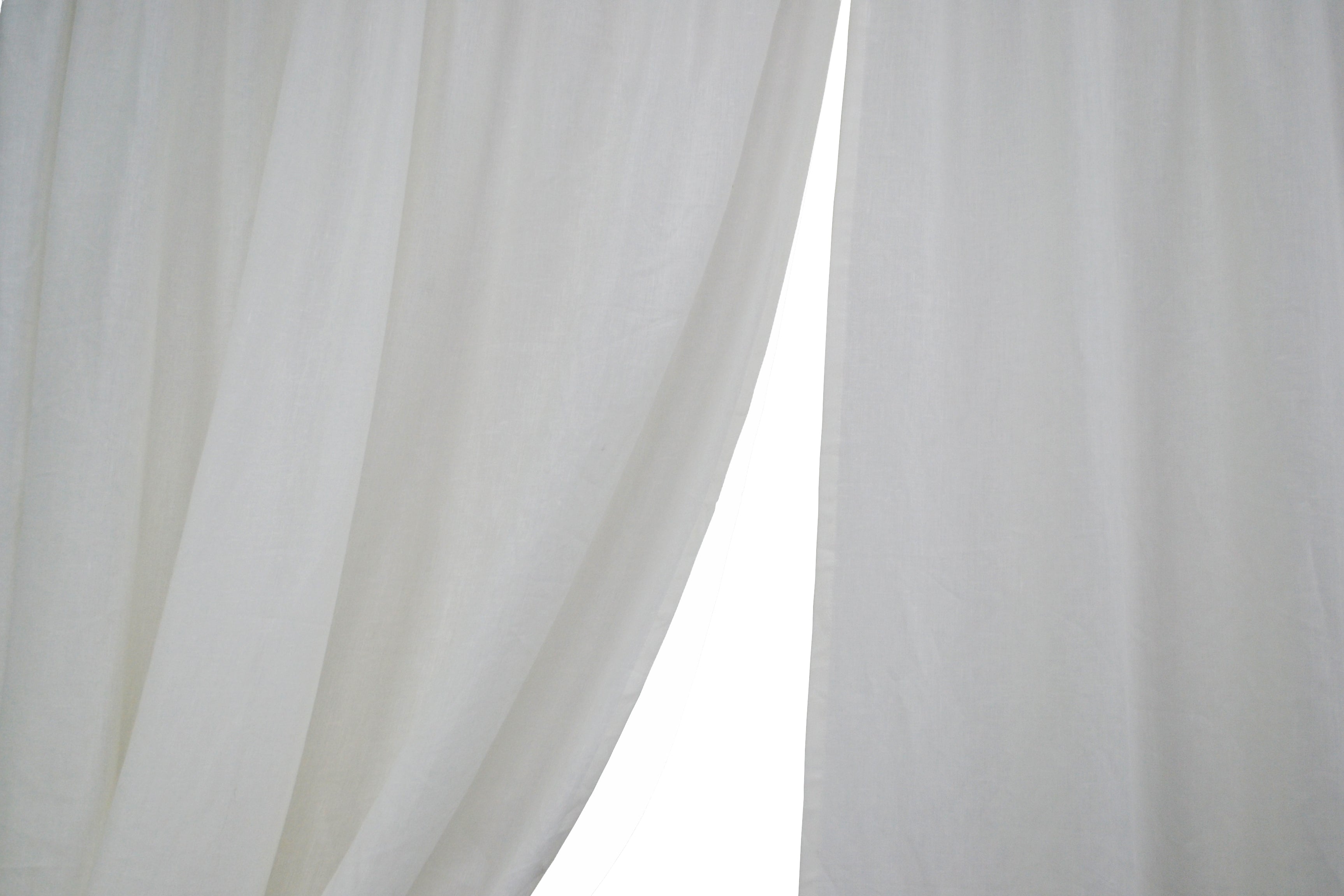Amore Beaute ivory linen curtain with rod pocket