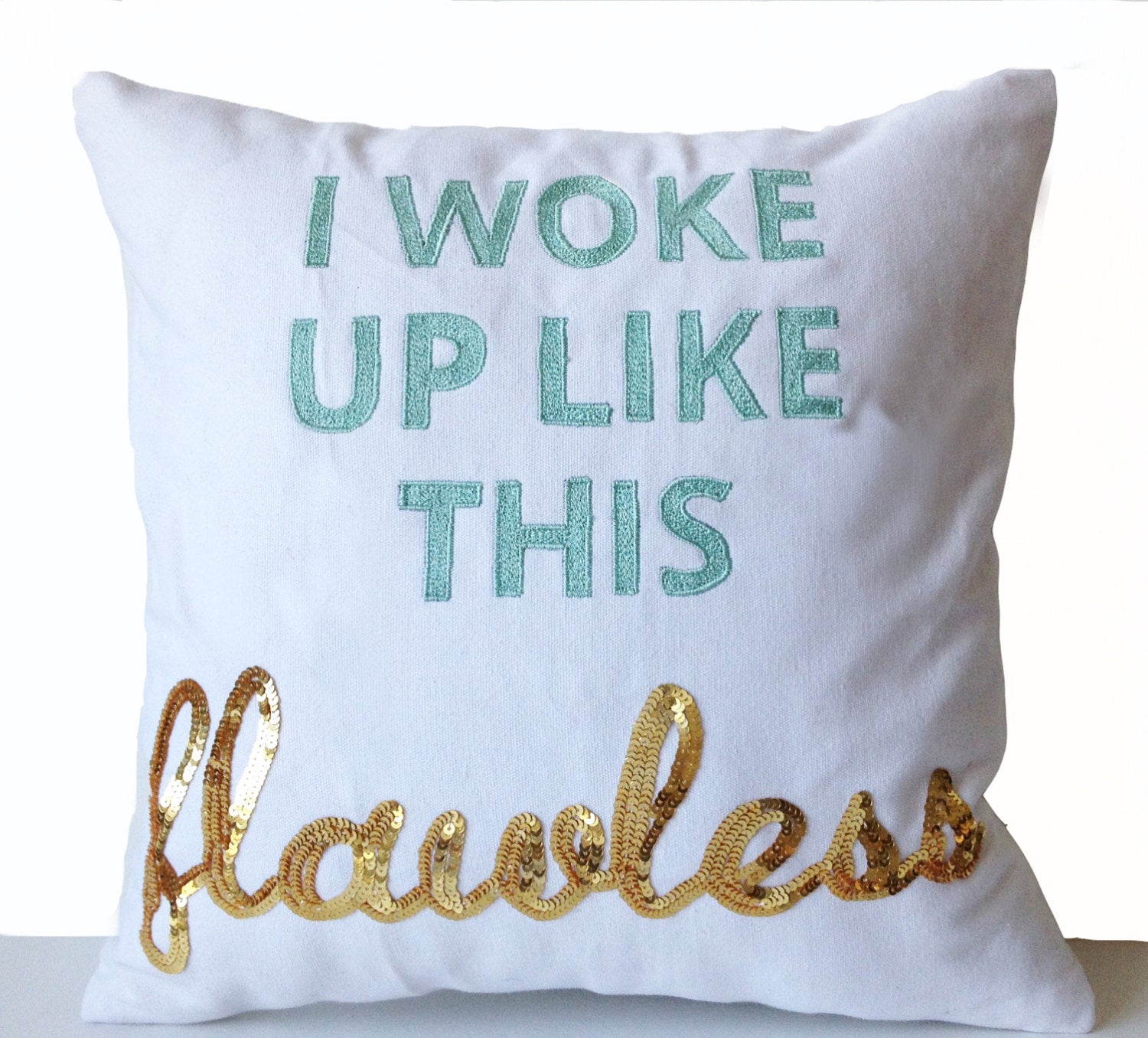 amore beaute quote pillow