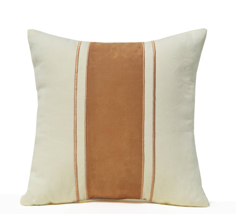 Amore Beaute Suede Pillow Cover, Grain Sack Pillow, Ivory Tan Pillow, Throw Pillow