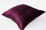 Amore Beaute Purple Throw Pillow Cover, Faux Silk Pleat Decorative Pillow, Pleated Accent Pillow