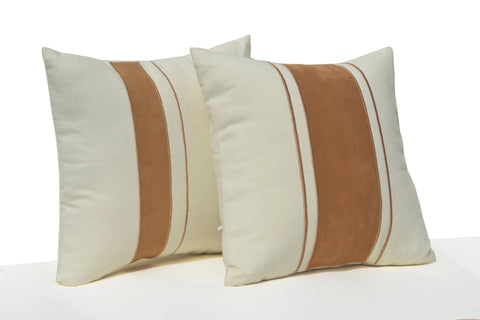 Amore Beaute Suede Pillow Cover, Grain Sack Pillow, Ivory Tan Pillow, Throw Pillow