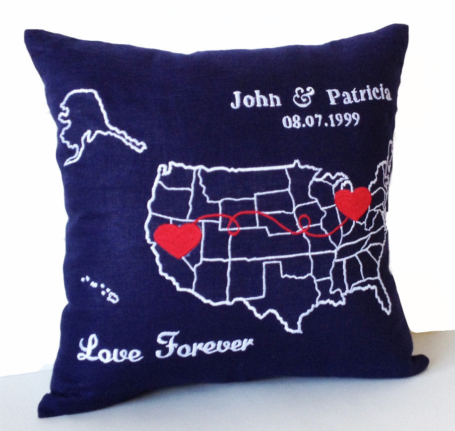 Connected By Love Personalized 18x18 Throw Pillow