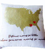 Amore Beaute US Map Heart Pillow Covers, Long Distance Relationship Pillow, Wedding gifts